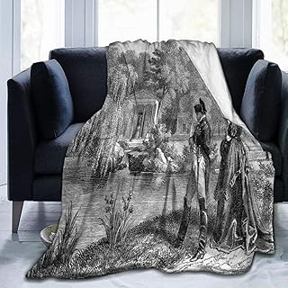 PageHar Mantas de Felpa de Franela, boceto histórico de la revolución Francesa con Napoleón y una Mujer en Obras de Arte de jardín, Manta de Microfibra Suave y esponjosa, 50 * 40