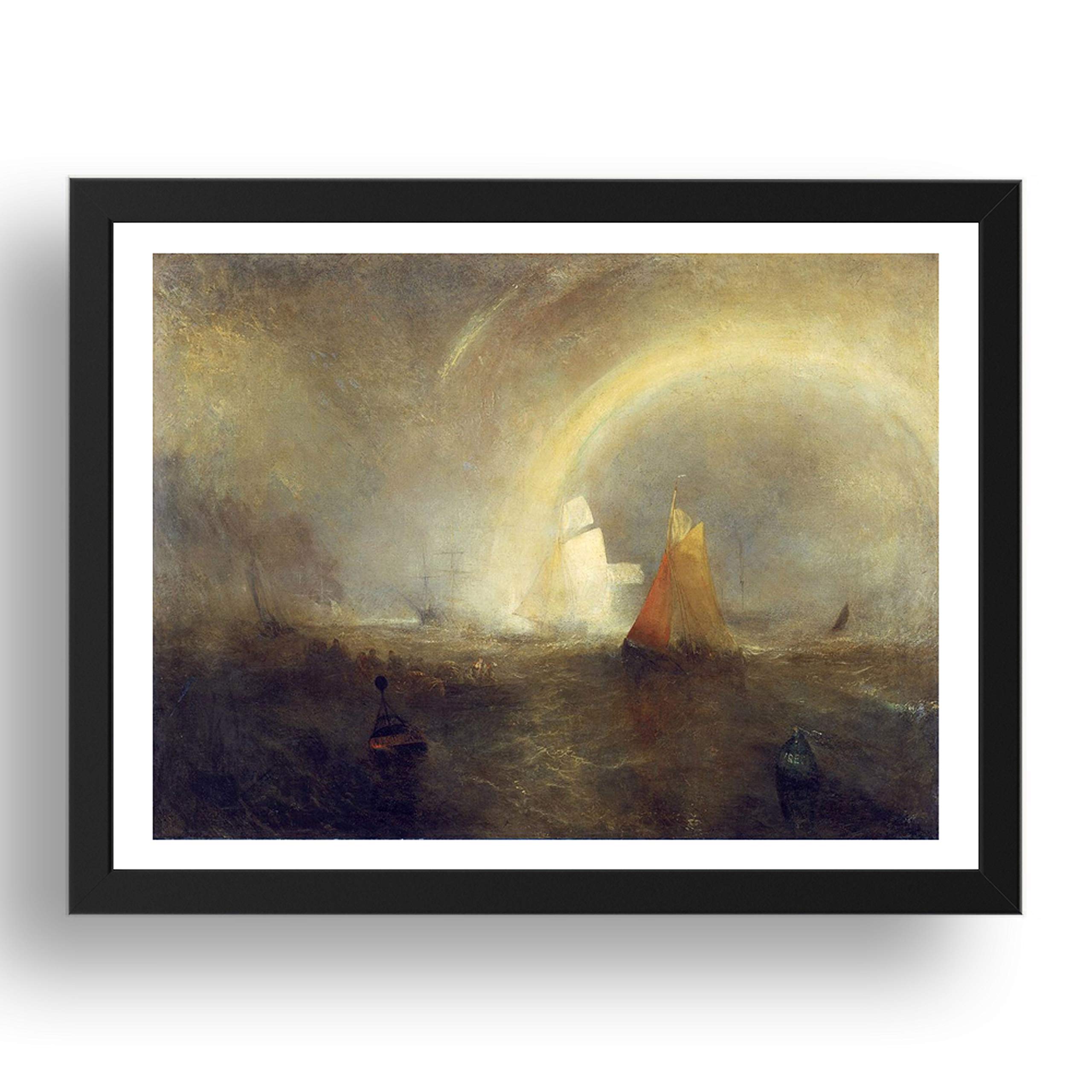Period Prints Transparent,White The Wreck Buoy, 1849 By Joseph Mallord William Turner Ra, A3 Reproduction In 17X13 Inch Frame