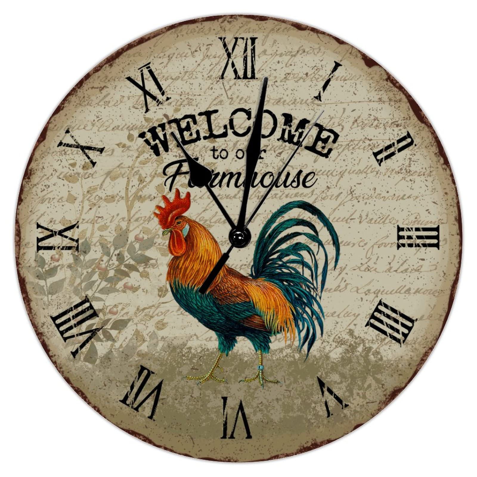 Horloge de salon rustique en bois pour décoration de cuisine
