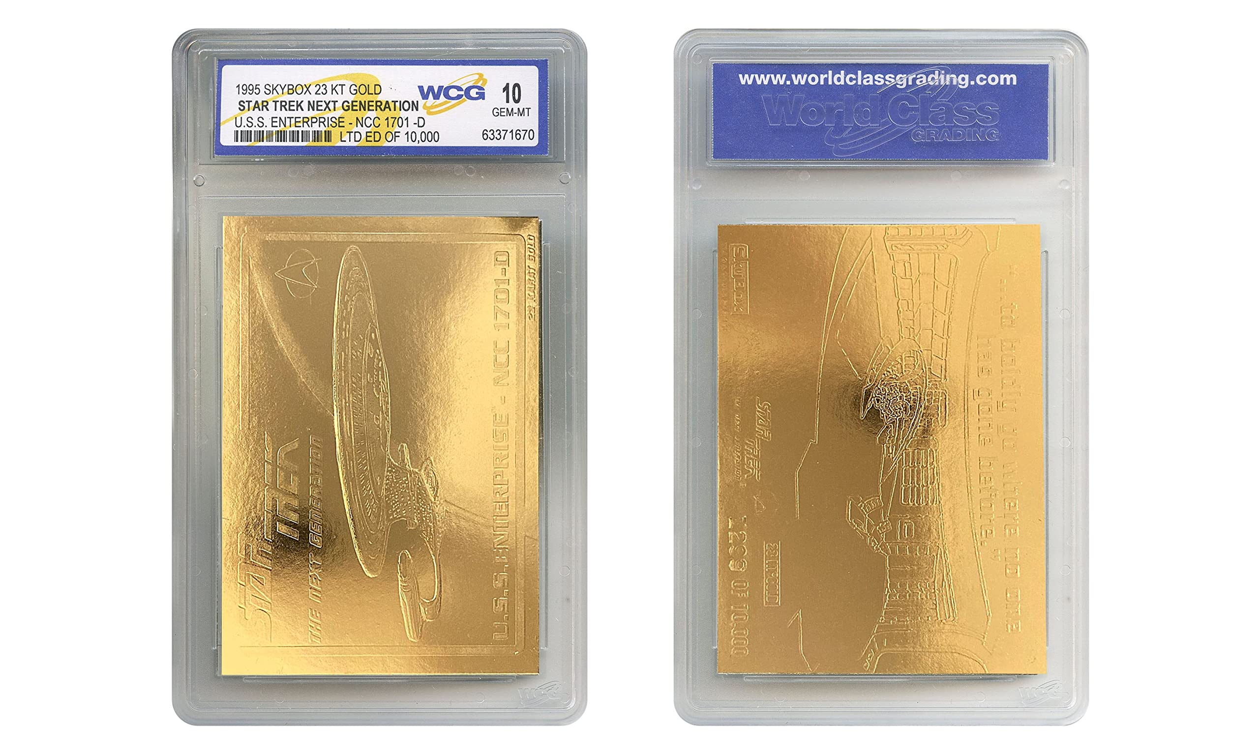 1995 Star Trek Next Generation USS Enterprise SKYBOX 23K Gold Card - GEM-Mint 10