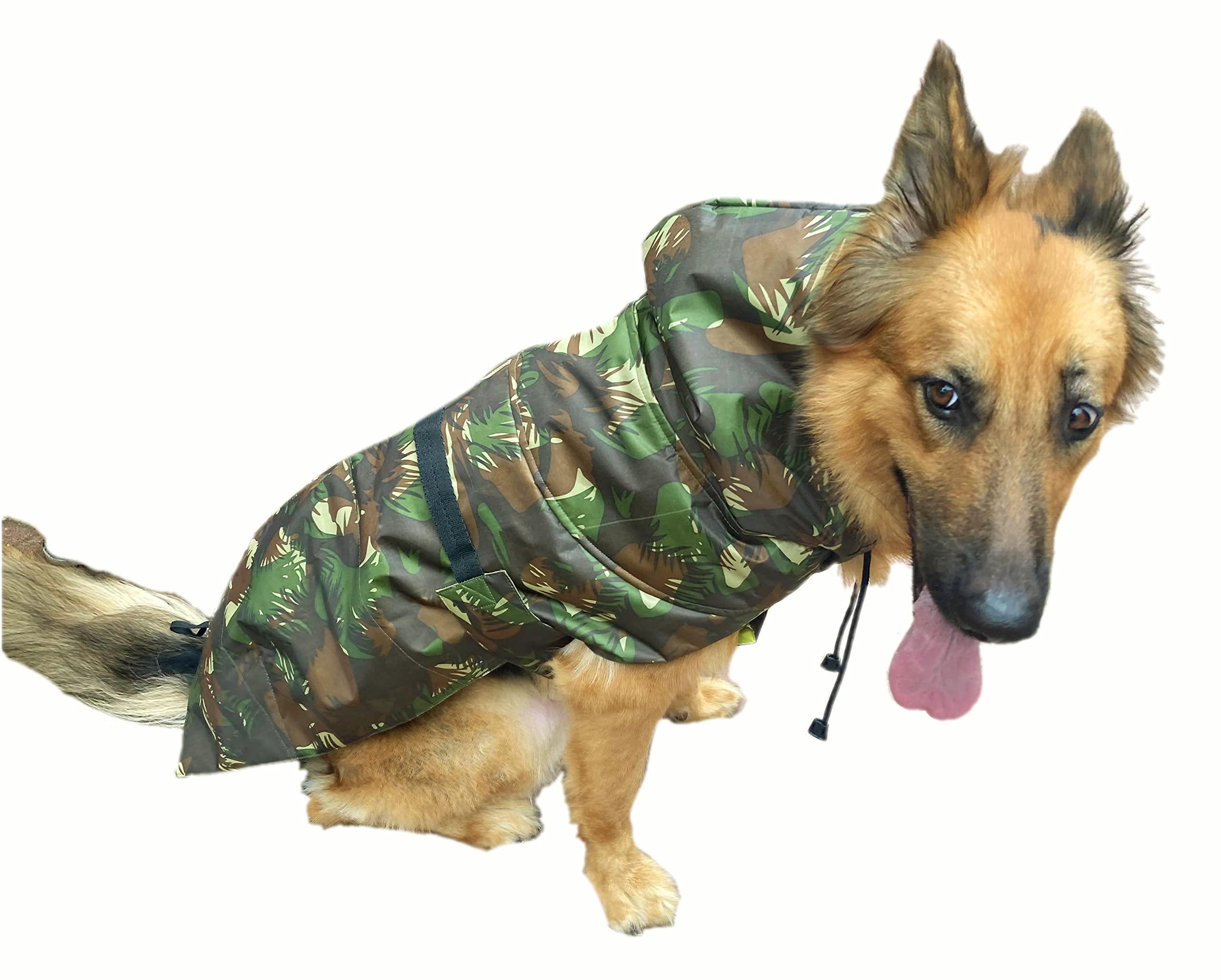 Oz International Double Layered Dog Raincoat for Puppy Small Medium Large Dogs | Dog Rain Jacket with Hood | Dog Rain Poncho | 100% Taffeta Polyester | Water Proof and Fully Adjustable