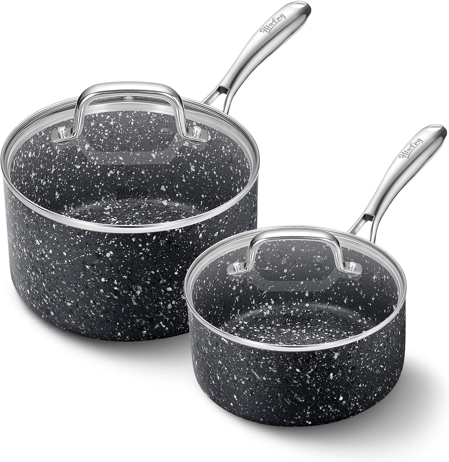 HLFRG Saucepan Set with Lid, Nonstick 2Qt & 3Qt Sauce Pan Set with Lid, Small Pot