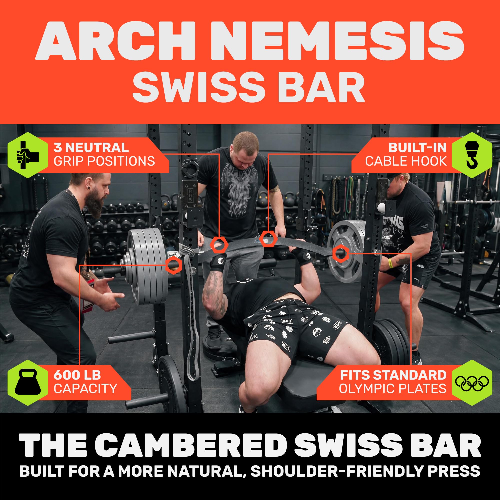 Amazon.com : Arch Nemesis Swiss Bar Bells of Steel - Multi Grip