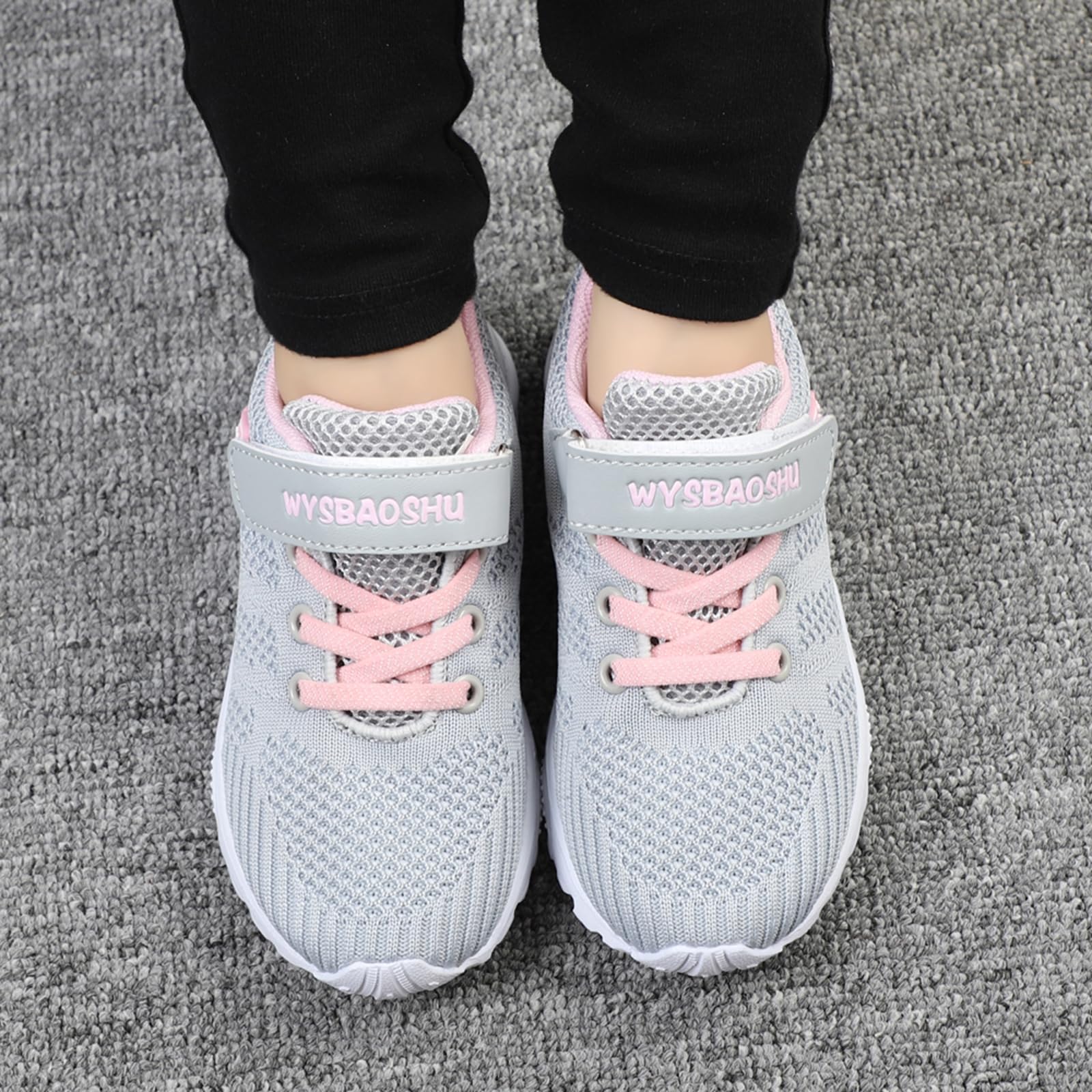 Turnschuhe Mädchen Baby Lauflernschuhe Hallenschuhe Kleinkind Mädchen Babysneakers Atmungsaktive Sportschuhe Laufschuhe Grundschulkind Leichte Grau 30 EU