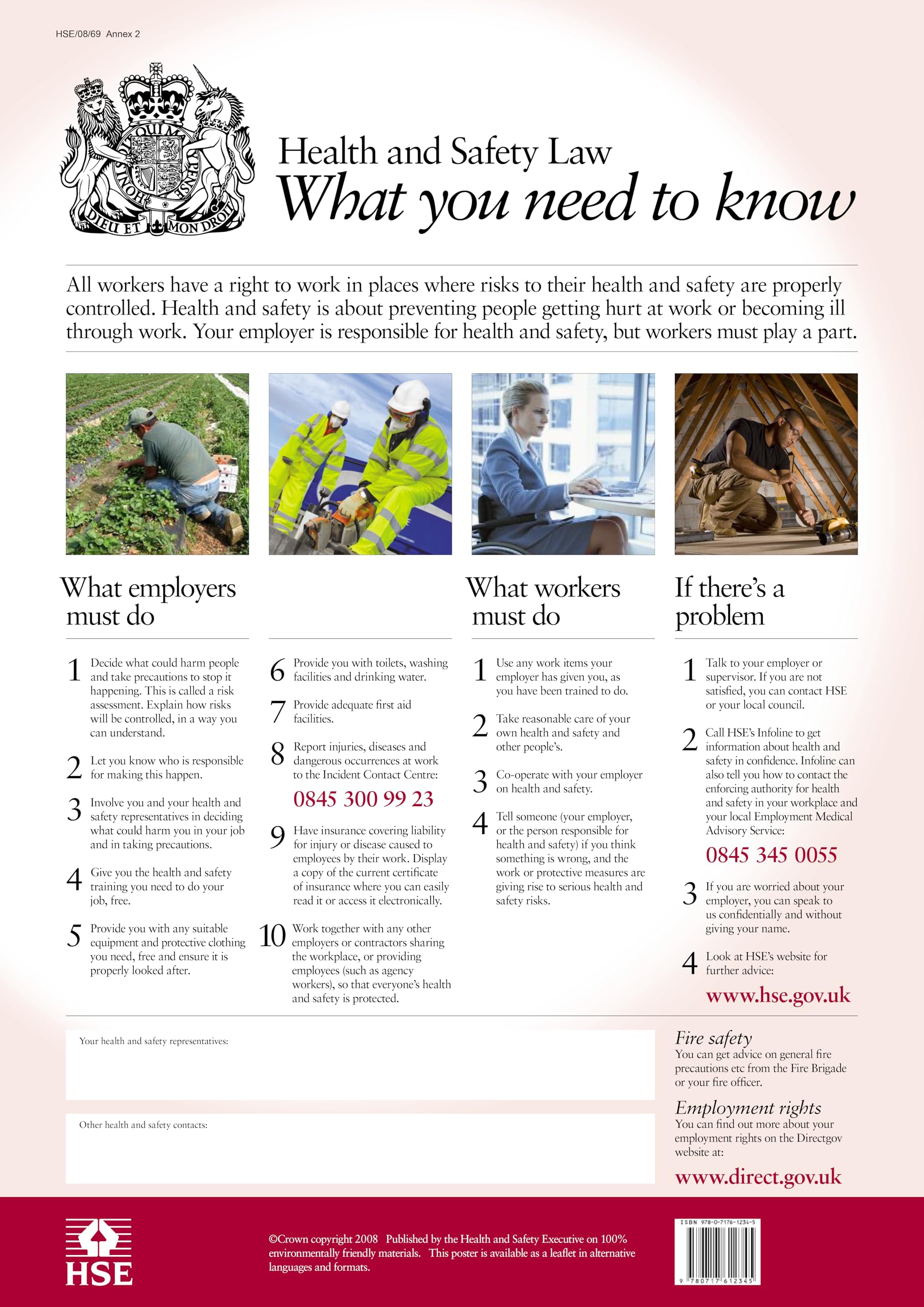 Health and Safety Law Poster HSE - What You Need To Know FWC30 2025 2026 (A4)