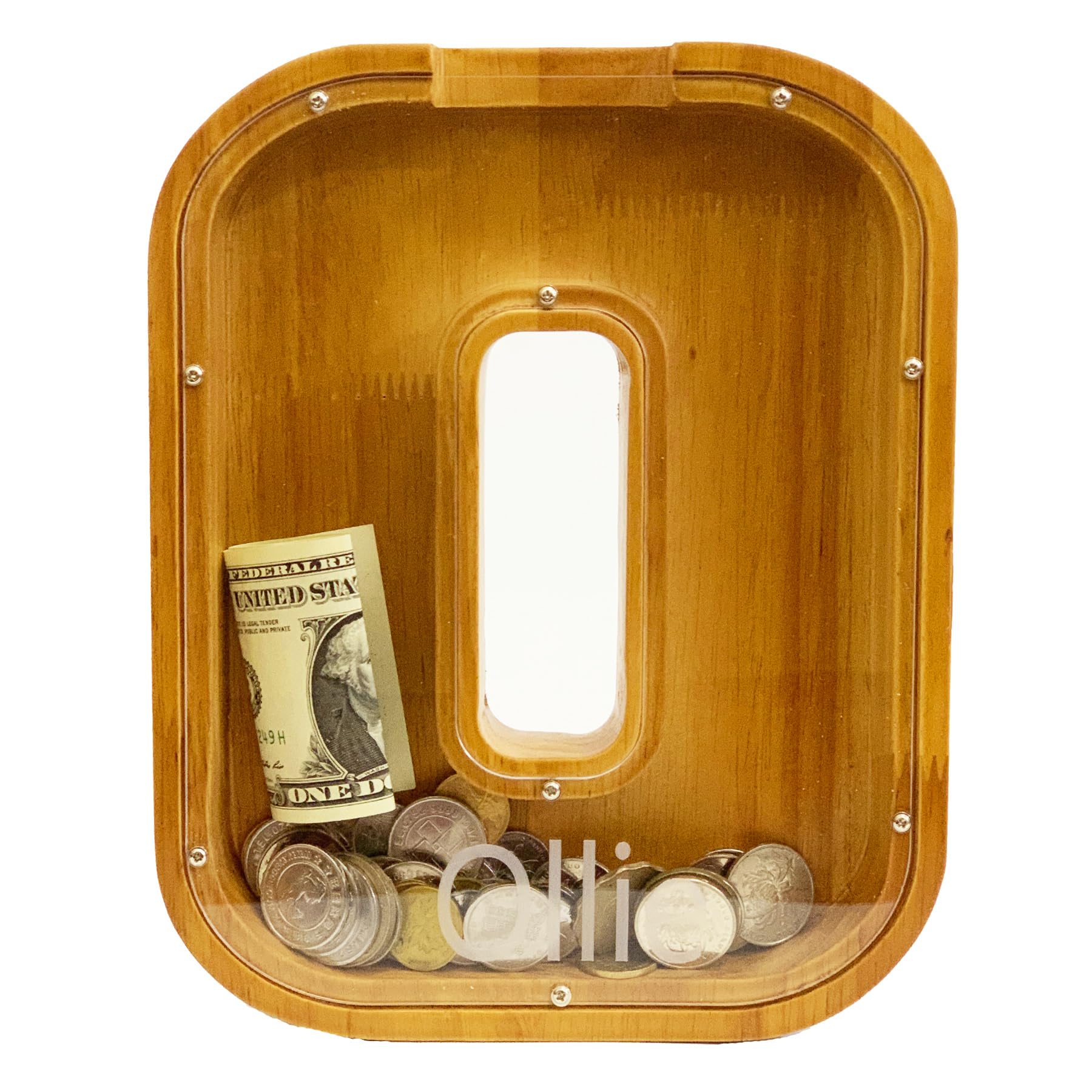 Personalized Wooden Letter Piggy Bank for Boys and Girls with Children's Letters, Customized Laser Engraved Names, Creative, Piggy Bank for Children's