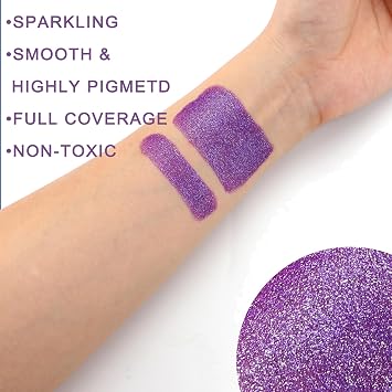 Purple Glitter Eye Black Stick,Anti-Glare Eye Black for Multi Sports | Purple Sports Glitter Water-Proof Eye Black for Football Baseball Softball Lacrosse for Athletes & Fans,Purple Accessories