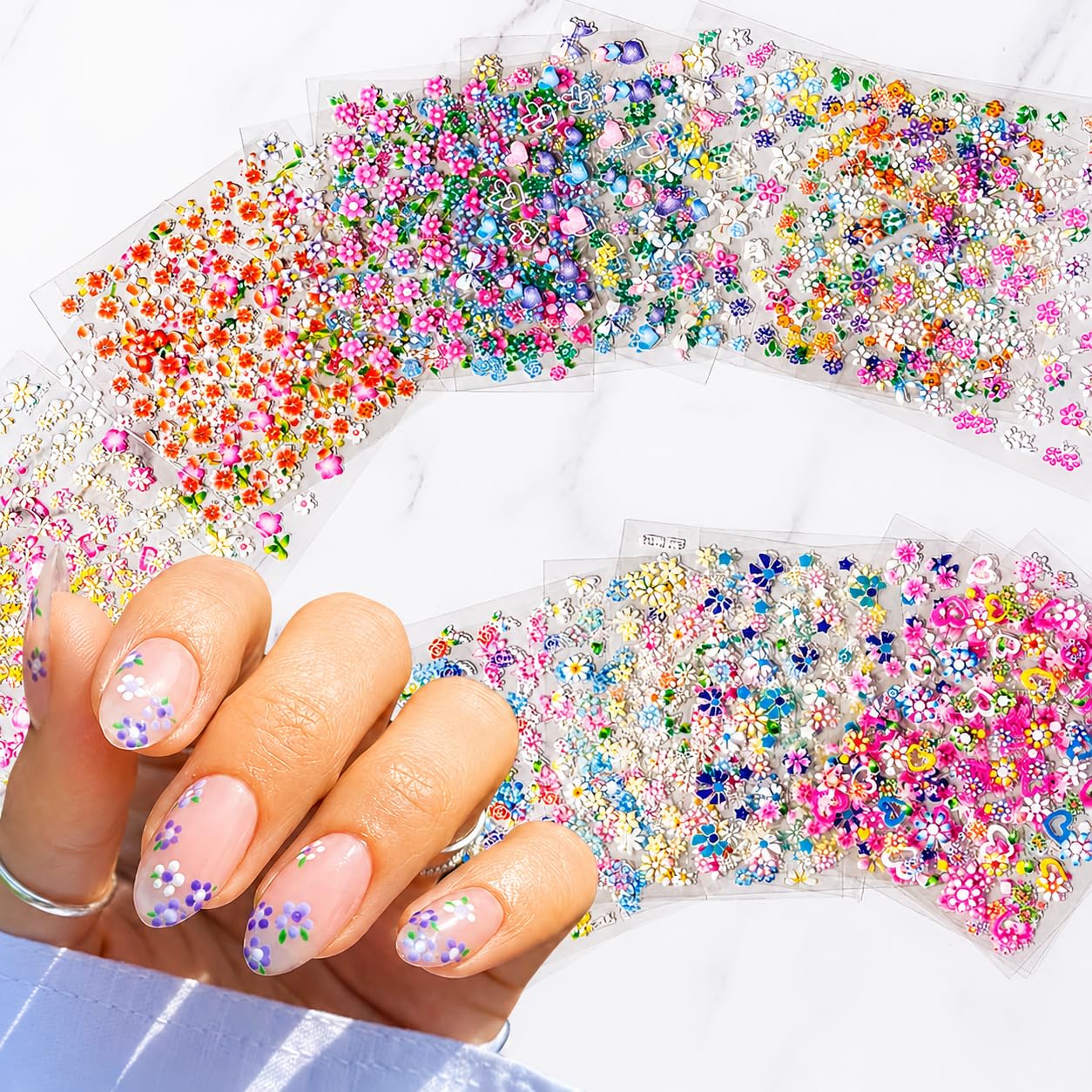 30 Sheets Kids Nail Stickers, 3D Self-Adhesive Nail Art Sticker, Cute Cartoon Nail Decals for Girls, DIY Manicure Decorations Birthday Christmas Gift-image-22