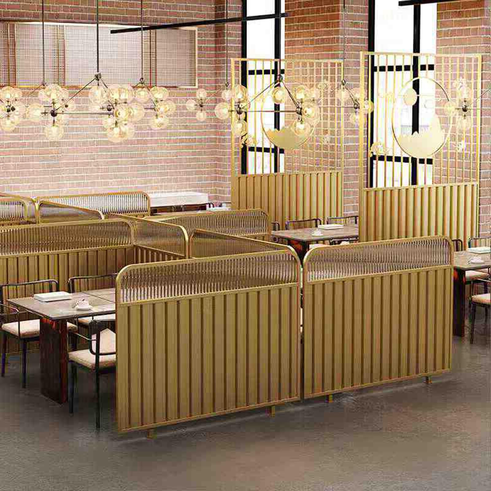 Przegroda działowa do jadalni, żelazne przegrody do jadalni, stojące na podłodze przegrody restauracyjne, półprzezroczyste ekrany do salonu, gabinetu, biurka - 100 x 108 cm - kolor 1