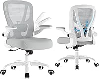 Vista 11 de Silla de oficina ergonómica de escritorio, silla de computadora de malla, silla de trabajo transpirable con ruedas, soporte lumbar ajustable, sillas