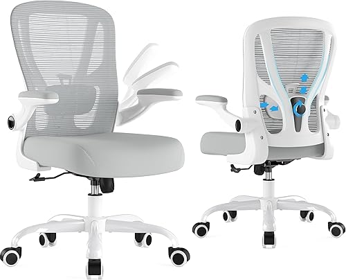 Silla de oficina ergonómica de escritorio, silla de malla para computadora, silla de trabajo transpirable con ruedas, soporte lumbar ajustable,