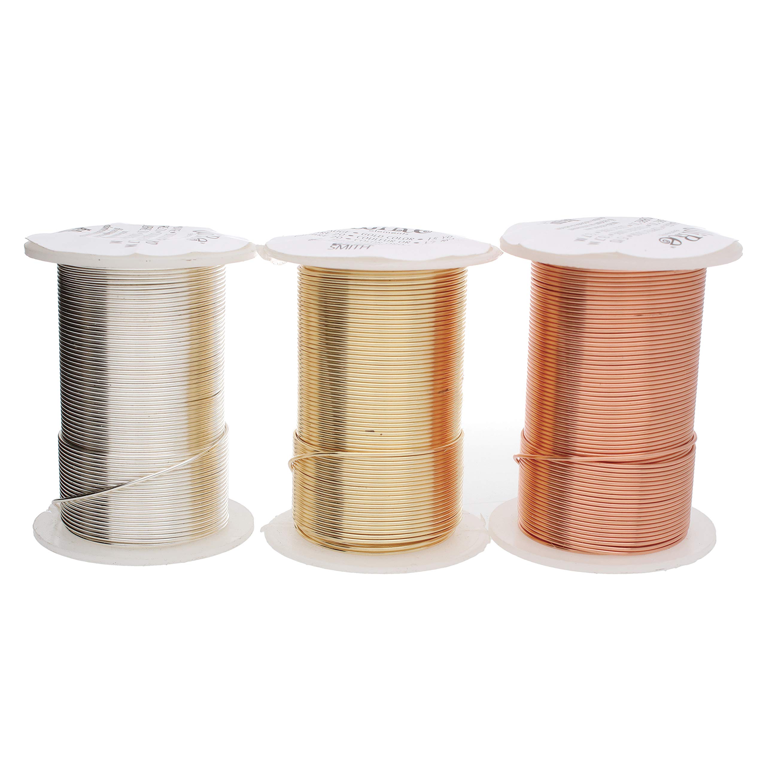 Lot de 12 câbles de bricolage non ternissables de calibre 18, couleurs assorties, or, argent, cuivre, 4 de chaque