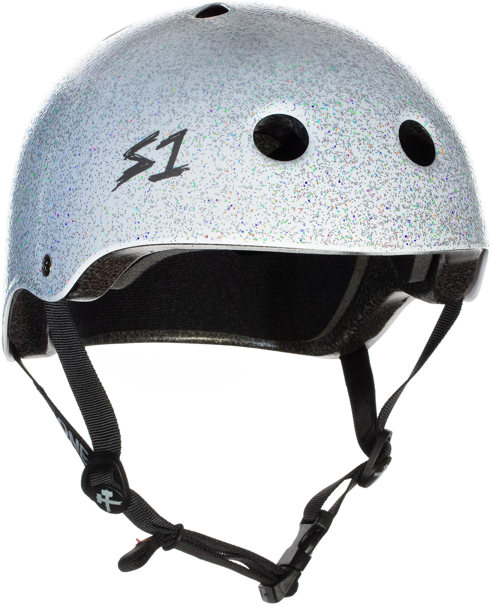 S1 Lifer Helmet for Skateboarding, BMX, and Roller Skating - EPS Fusion Foam, CPSC & ASTM Certified - White Gloss Glitter XX-Large (58.4 cm) — image 1