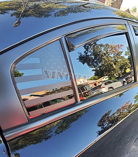 Miniatura 4 de Xinghe Calcomanías para Dodge Charger 2011-2023, para ventana lateral trasera, 2 calcomanías de bandera de Estados Unidos negro mate para ventana