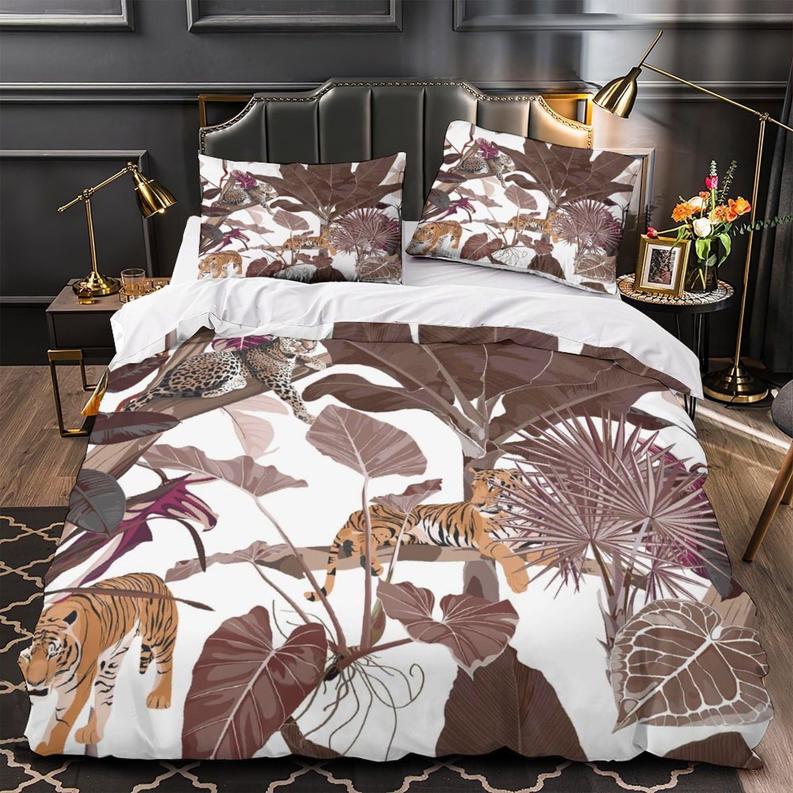 Housse de couette chien militaire fermeture éclair parure lit hypoallergénique 260x220