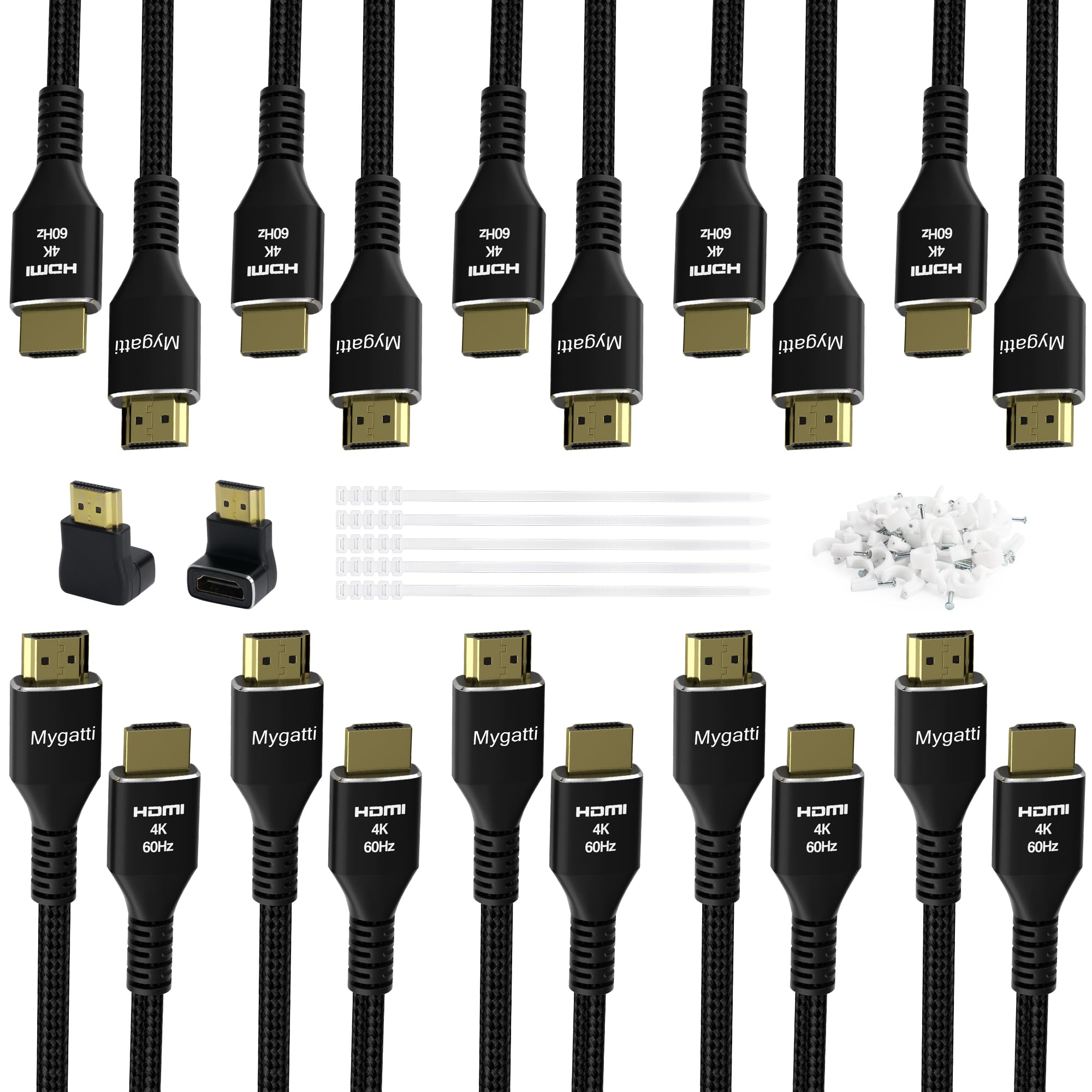 Cable HDMI 4K 3 metros/10 unidades,cable HDMI 2.0 Ultra HD,nailon trenzado y conectores chapados en oro,4K@60 Hz,HDCP 2.2,ARC,para portátiles,monitores,HDTV,PS5, Xbox One y más