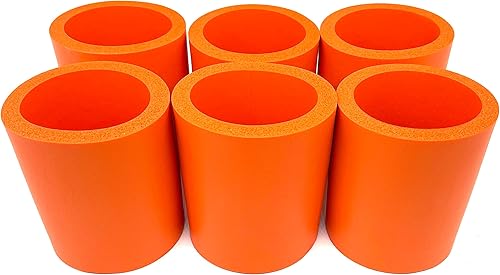 Pen Kit Mall - Enfriador de latas de espuma gruesa en blanco de la vieja escuela, no plegable (naranja brillante, 2)