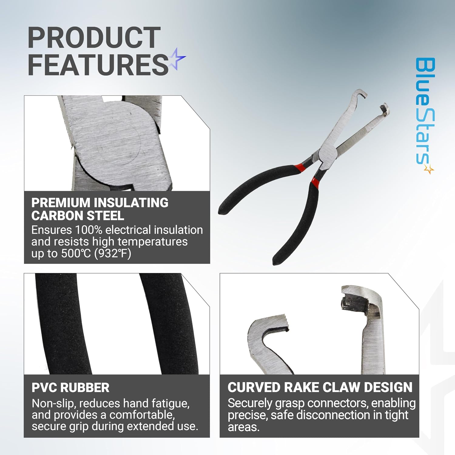 Electrical Disconnect Pliers Set 37980 37960 Electrical Connector Pliers for Cars (1*Straight & 1 * 60°Bend) Fuel Line Disconnect Tool Set for Air Flow Sensors Fuel Injectors