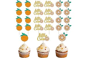 Orange Little Cutie Cupcake Toppers