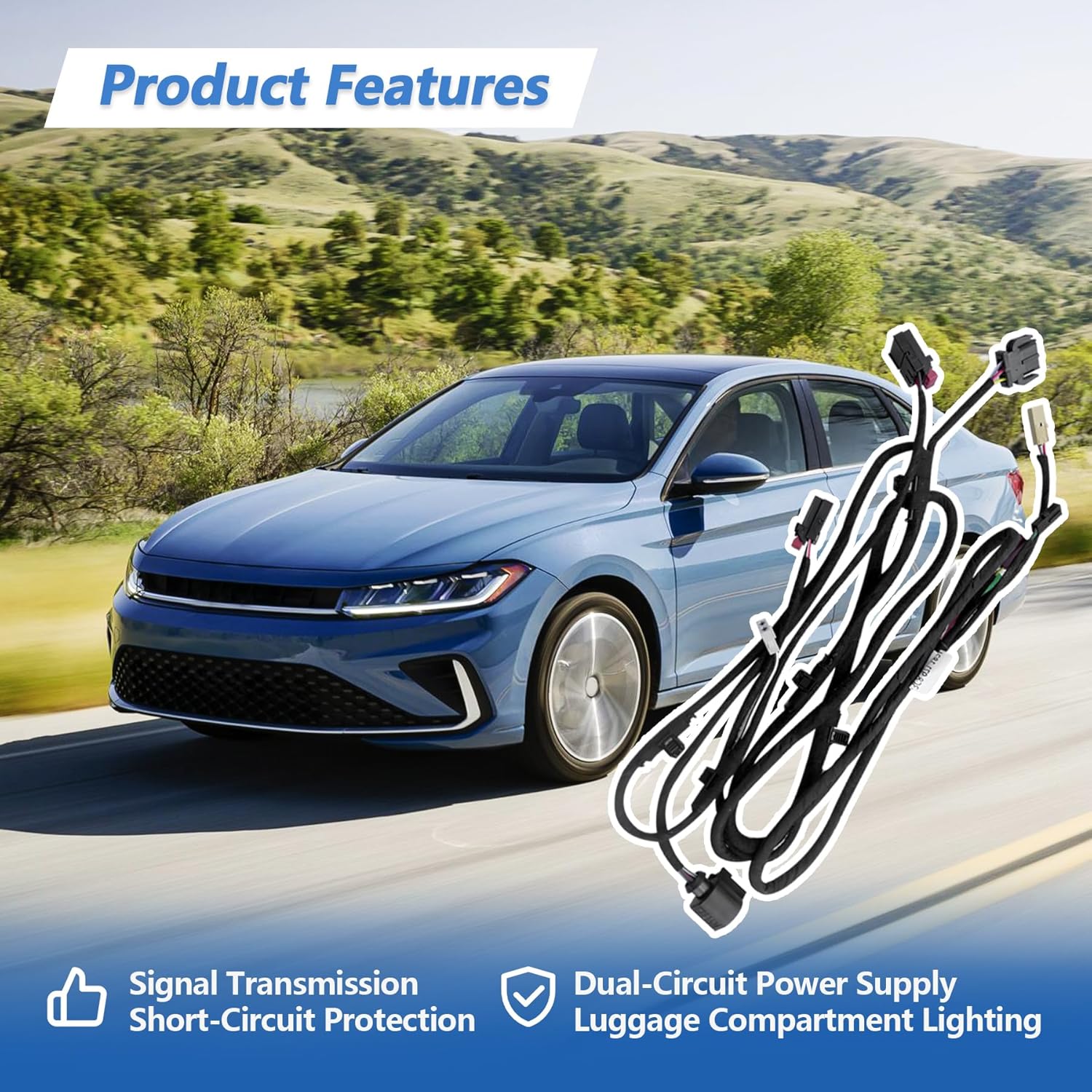 3C8971182J Left Rear Trunk Lid Wiring Harness Fit for VW Passat CC 2010-2017 Tailgate Electrical Cable