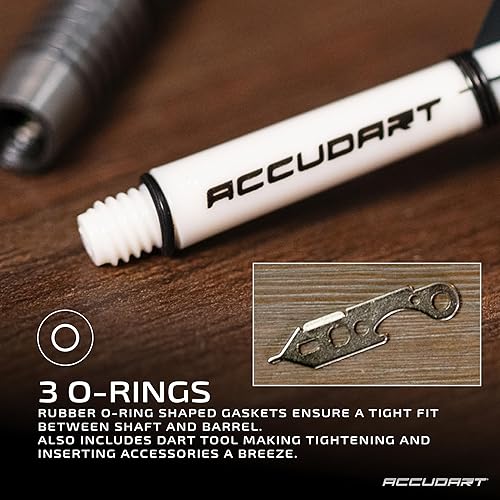 Miniatura 4 de Accudart Kit de afinación - 6 juegos de vuelo - 8 protectores de vuelo - 9 clips de resorte - 3 juntas tóricas - 15 ejes (9 estándar, 3 giratorios,