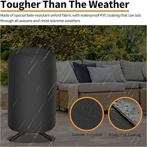 Miniatura 6 de NEXCOVER Funda redonda para parrilla  19.5 de diámetro por 32 de alto, cubierta para barbacoa, cubierta para ahumador, cubierta para barbacoa