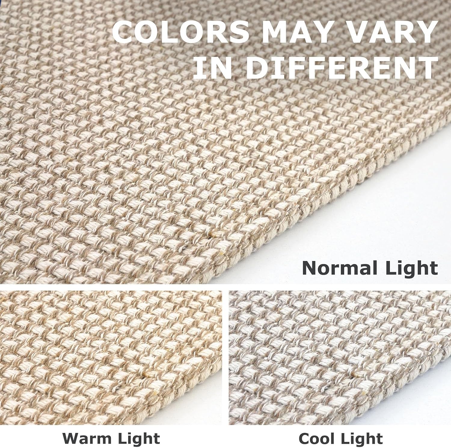 IOHOUZE Washable Area Rug 3x5 Non Slip Rubber Backed Woven Rugs for Entryway Rugs Indoor Outdoor Doormat Throw Rug Floor Carpet for Entrance Kitchen Front Door, Beige/Khaki