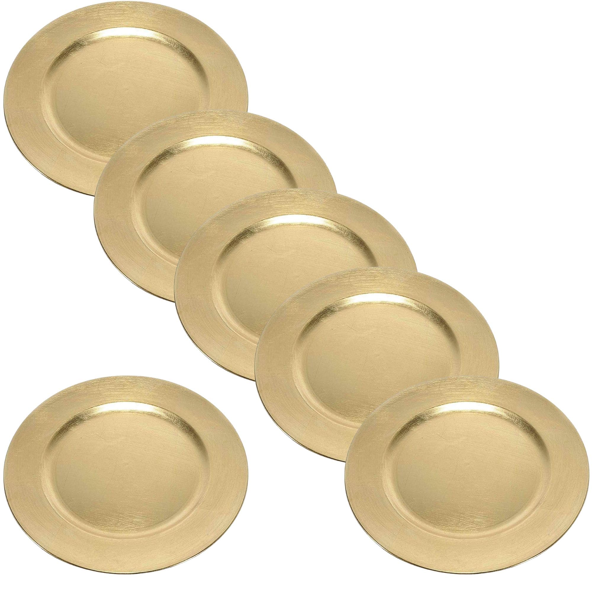 Set 6 Sottopiatti Decorativi Oro - Eleganza per la Tavola di Matrimonio, Feste e Natale - Ø 33 cm