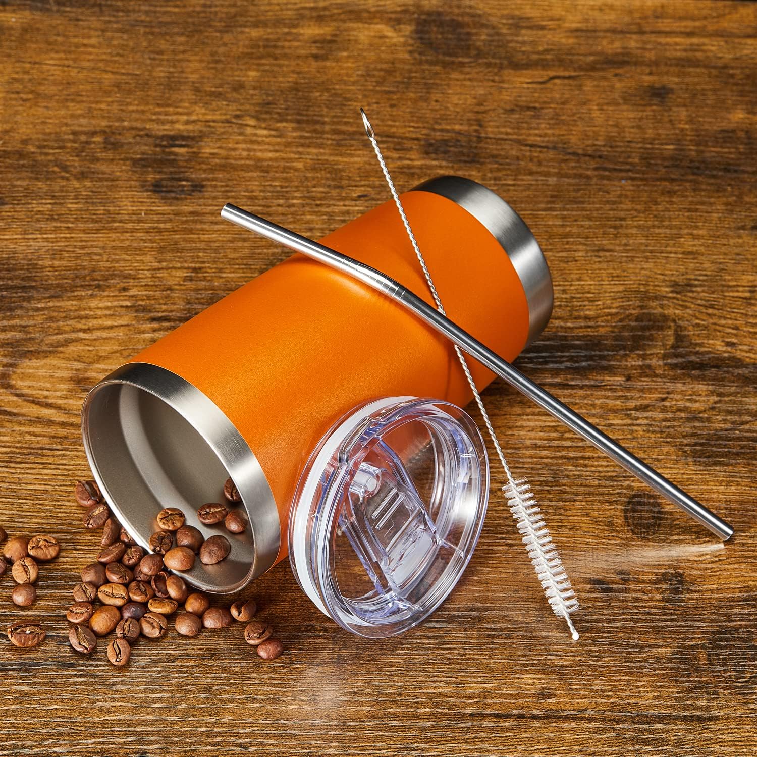 COMOOO 20oz Tumbler with Straw Stainless Steel Insulated Coffee Tumbler Cups Double Wall Vacuum Travel Coffee Mug with Splash Proof Sliding Lid for Hot Cold Drinks (Mix Color,8 Pack) - Image 6