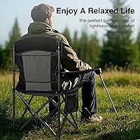 Vista 3 de HIGH POINT SPORTS Oversized Portable Mesh Camping Folding Chair