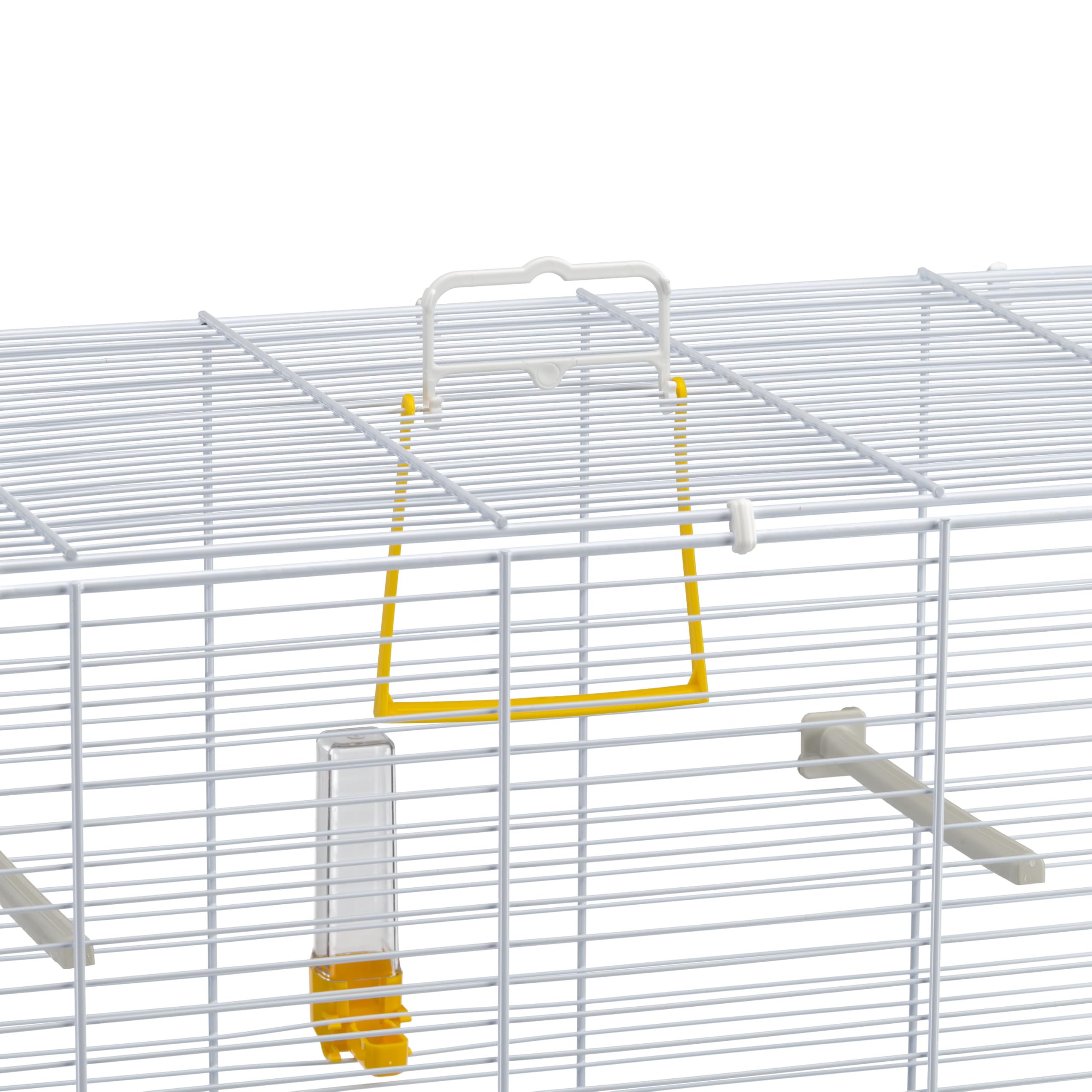 Ferplast Cage à Oiseaux Piano 4 Grande Cage pour Canaris, Pinsons, Perruches Ondulées, Inséparables, Accessoires Inclus, 59 x 33 x h 55 cm, Blanc