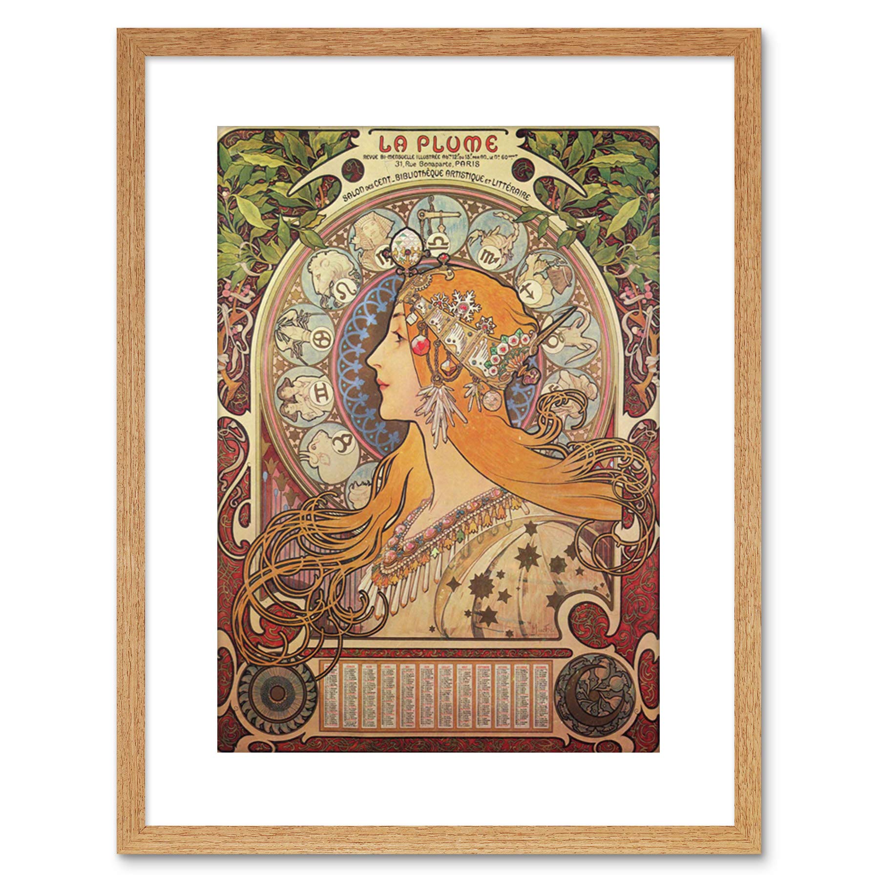 Wee Blue Coo Alphonse Mucha Nouveau Old Master Painting Repro Framed Wall Art Print