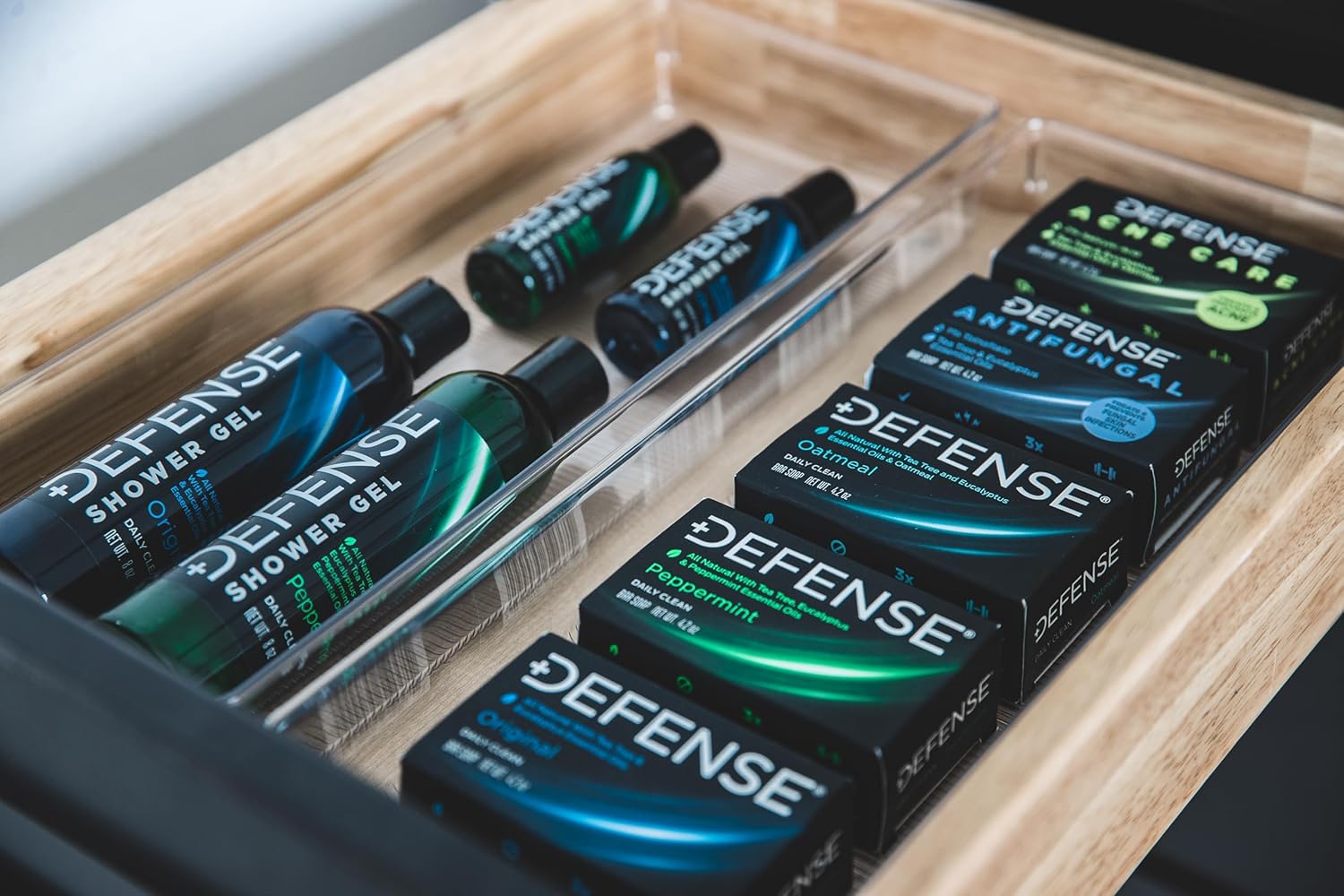 Defense Soap Variety Gift Set | Tea Tree, Peppermint, Oatmeal All Natural Bar Soap, Organic Travel Body Wash, Individual Body Wipes