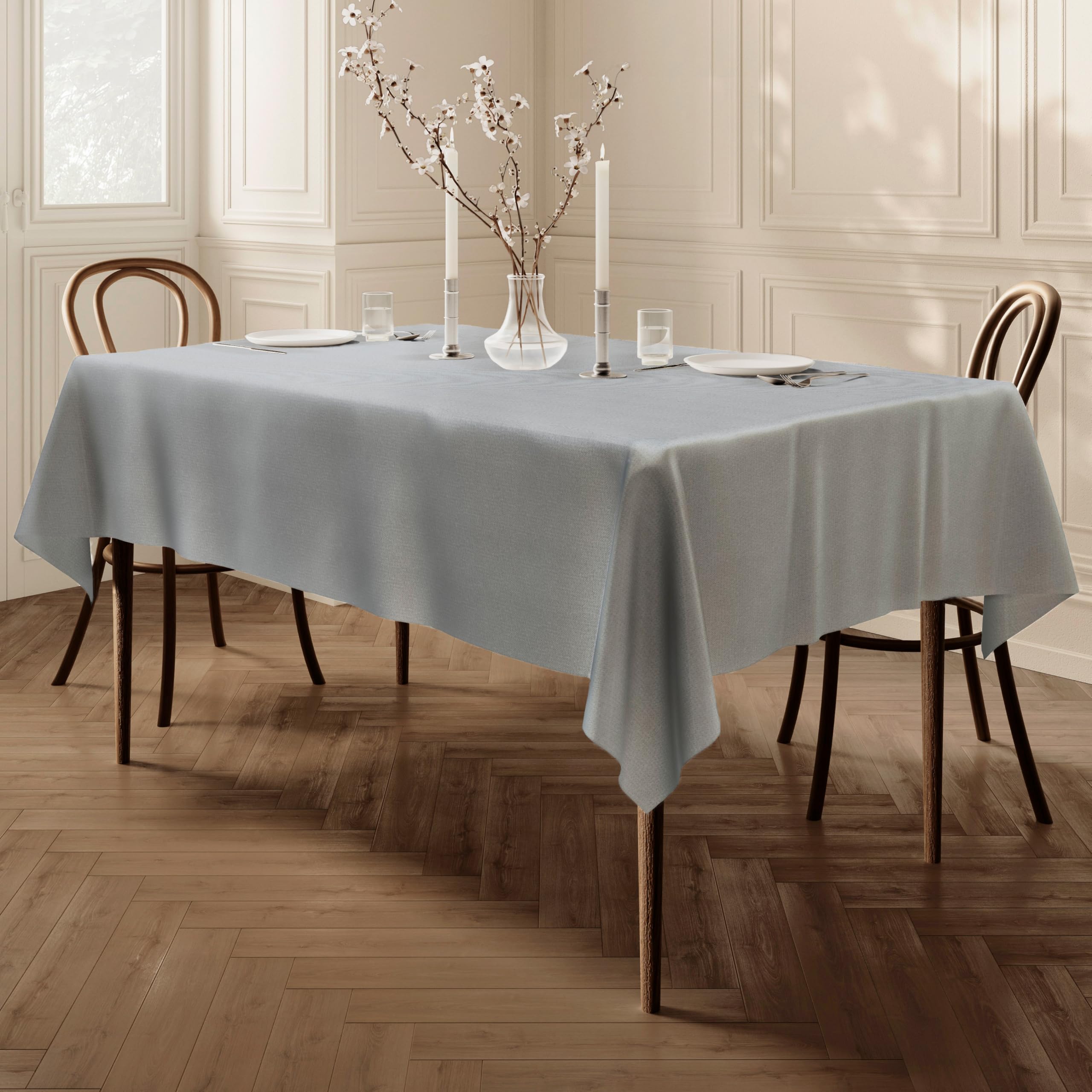 Home Direct Rectangular Rectangle Fabric Tablecloth Table Cloth Table Cover 100cm x 140cm 39"x55" Grey Light