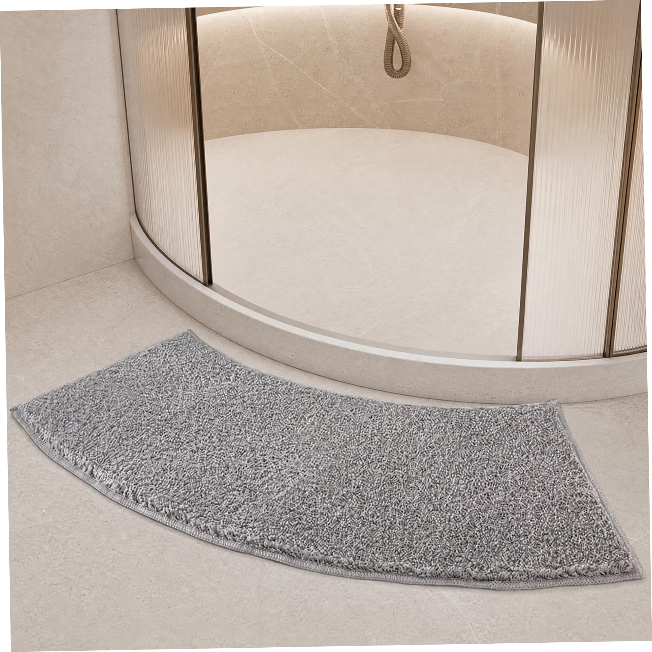Takingup Shower Floor Mat, Non-Slip Soft Fluffy Washable Bath Mat, Super Water Absorbent Rug for Bathroom, Gray Bath Mats for Bathroom