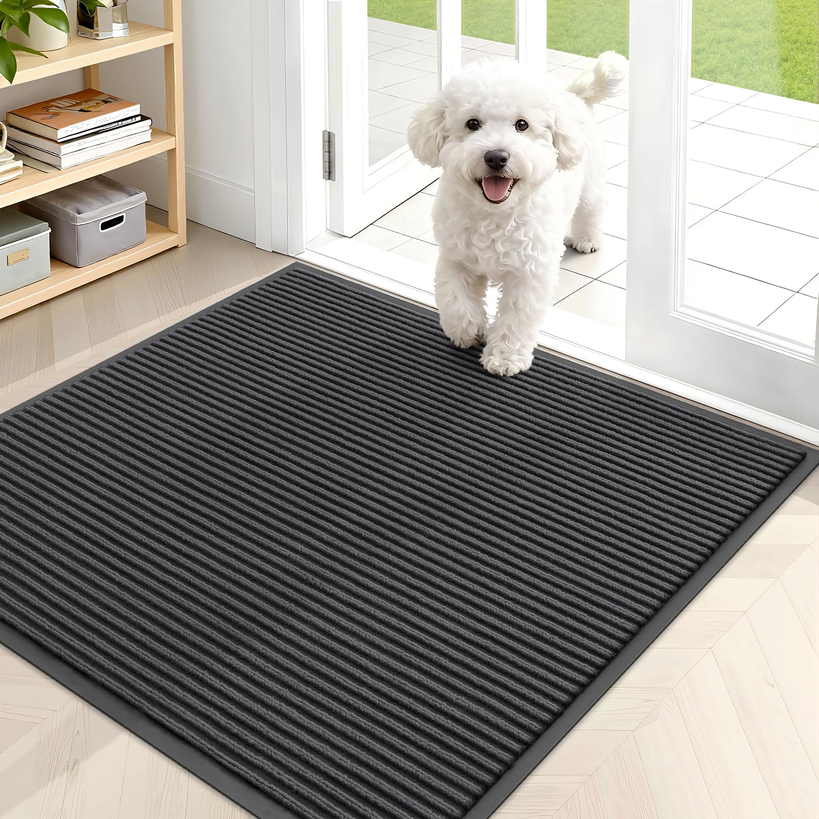 OLANLY Front Door Mat Indoor Outdoor Entrance, Waterproof Heavy Duty Doormat, Fade Resistant, Low Profile, Easy Clean Patio Porch Welcome Floor Mats for Entry, 29.5x17, Beige — view 64