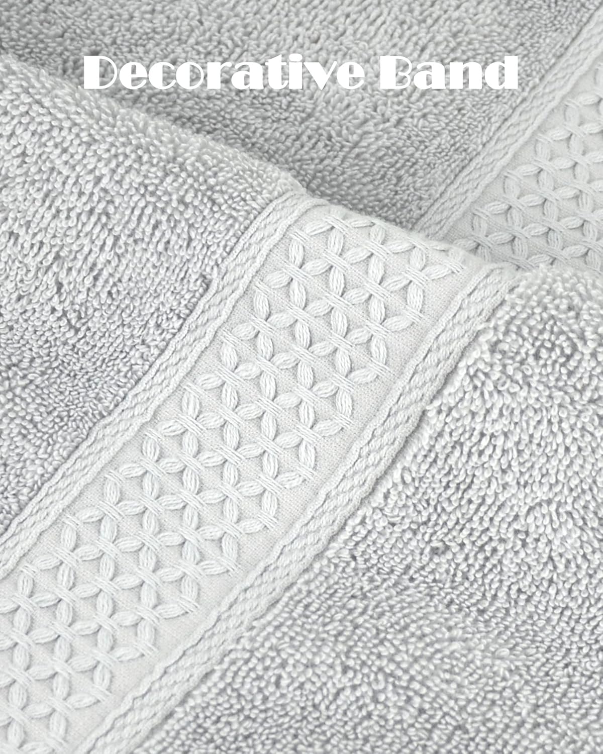 Cleanbear Soft Towels Bath Shower Towel Set for Body Drying Thick and Highly Absorbent Bathroom Towels (Grayish-White & Fresh-Green)