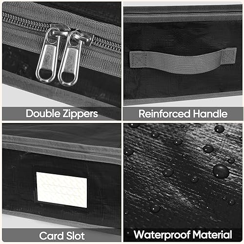 Miniatura 3 de BALEINE Soft Bolsa de almacenamiento de papel de regalo de Navidad, bolsa de almacenamiento duradera de polietileno de 40 pulgadas con particiones