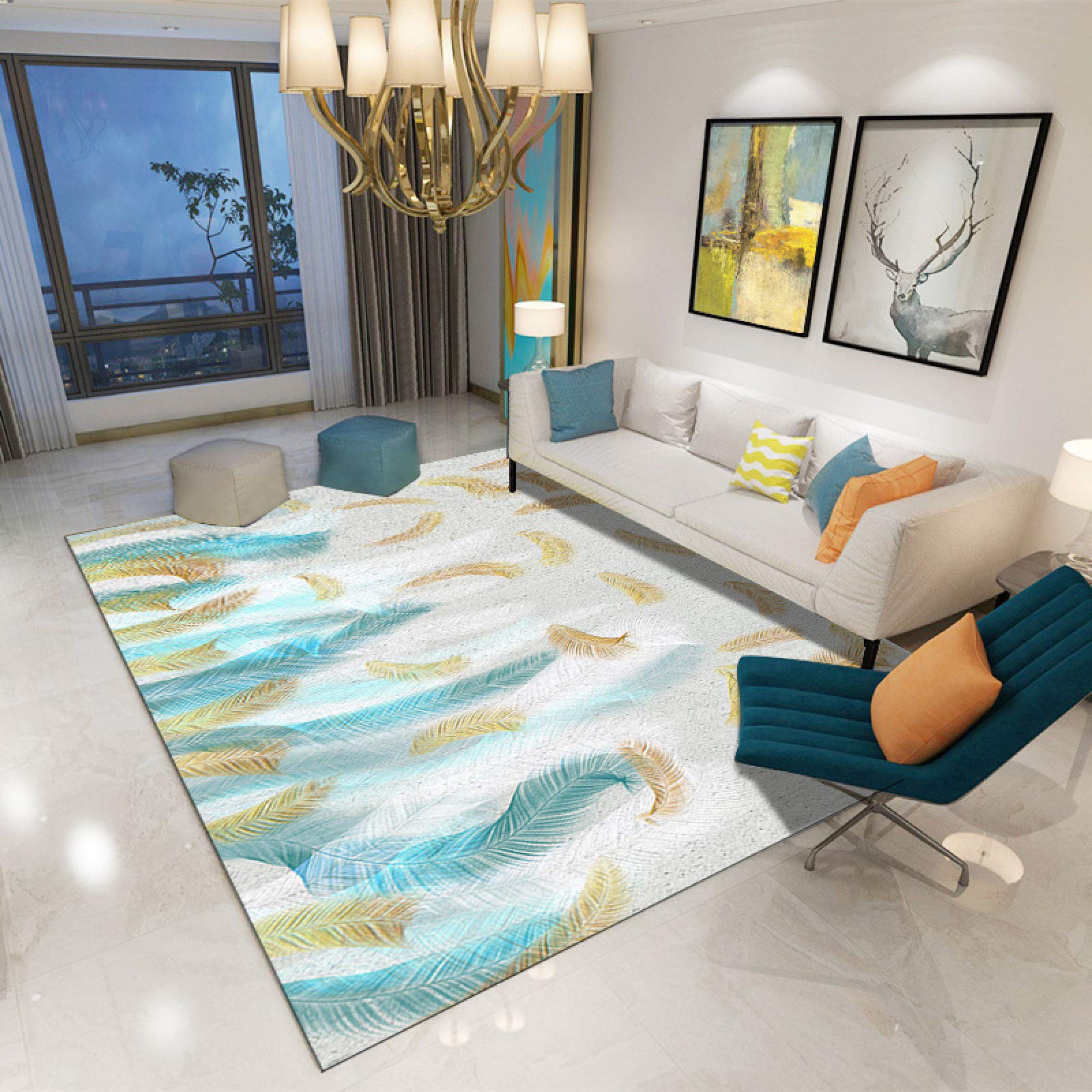 Tapis de style nordique salon chambre lavable antidérapant 80x120