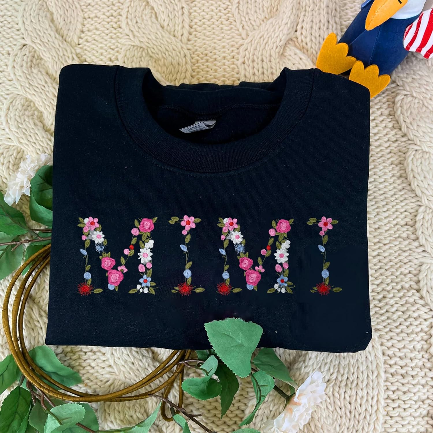 Embroidery Mimi Sweatshirts For Women Gift Sweatshirt From Grandkids Mimi Flower Grandma Gift Mothers Christmas - Image 3