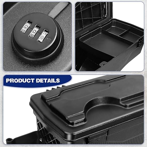 Miniatura 7 de Caja de herramientas de almacenamiento para caja de camioneta con cerradura para Dodge Ram 1500 2019-2023, caja de herramientas giratoria,