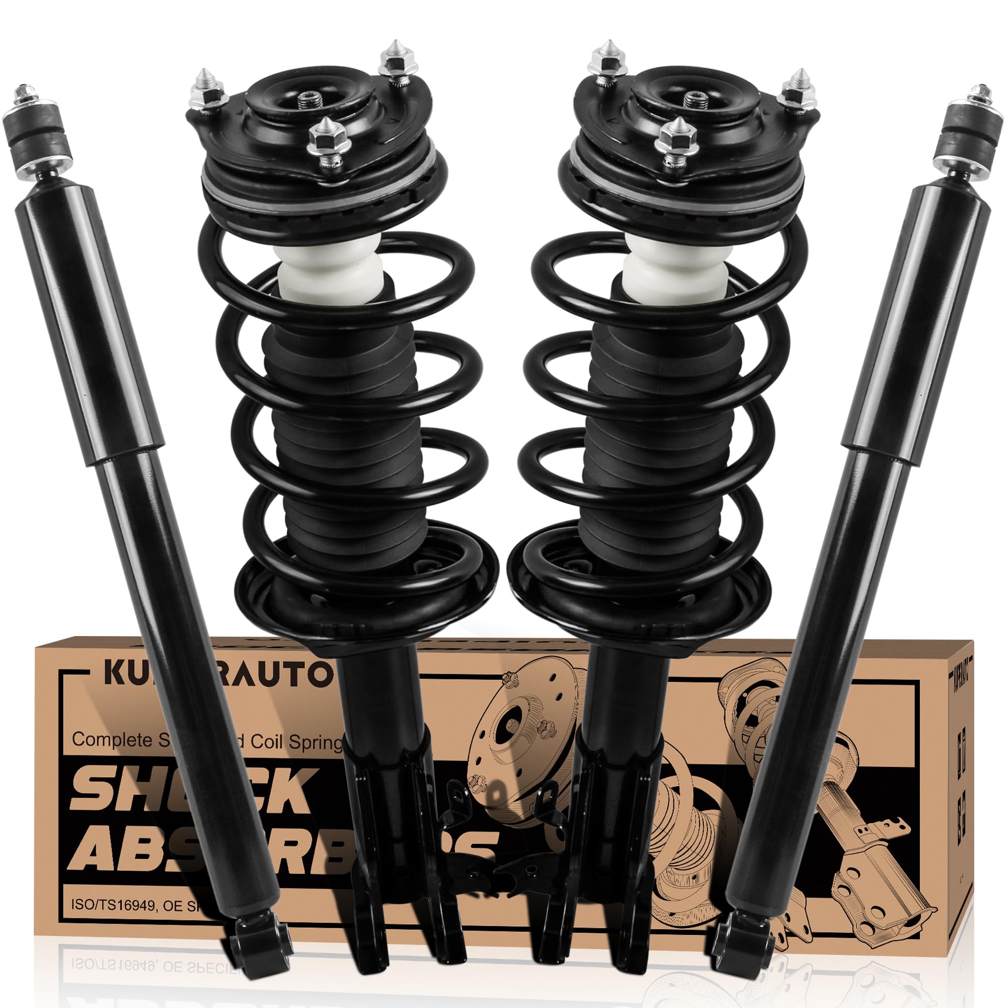 Complete Strut & Shock Set For Honda Civic 2006-2011 & Acura CSX – Front & Rear, 4pc Quick Install Assembly