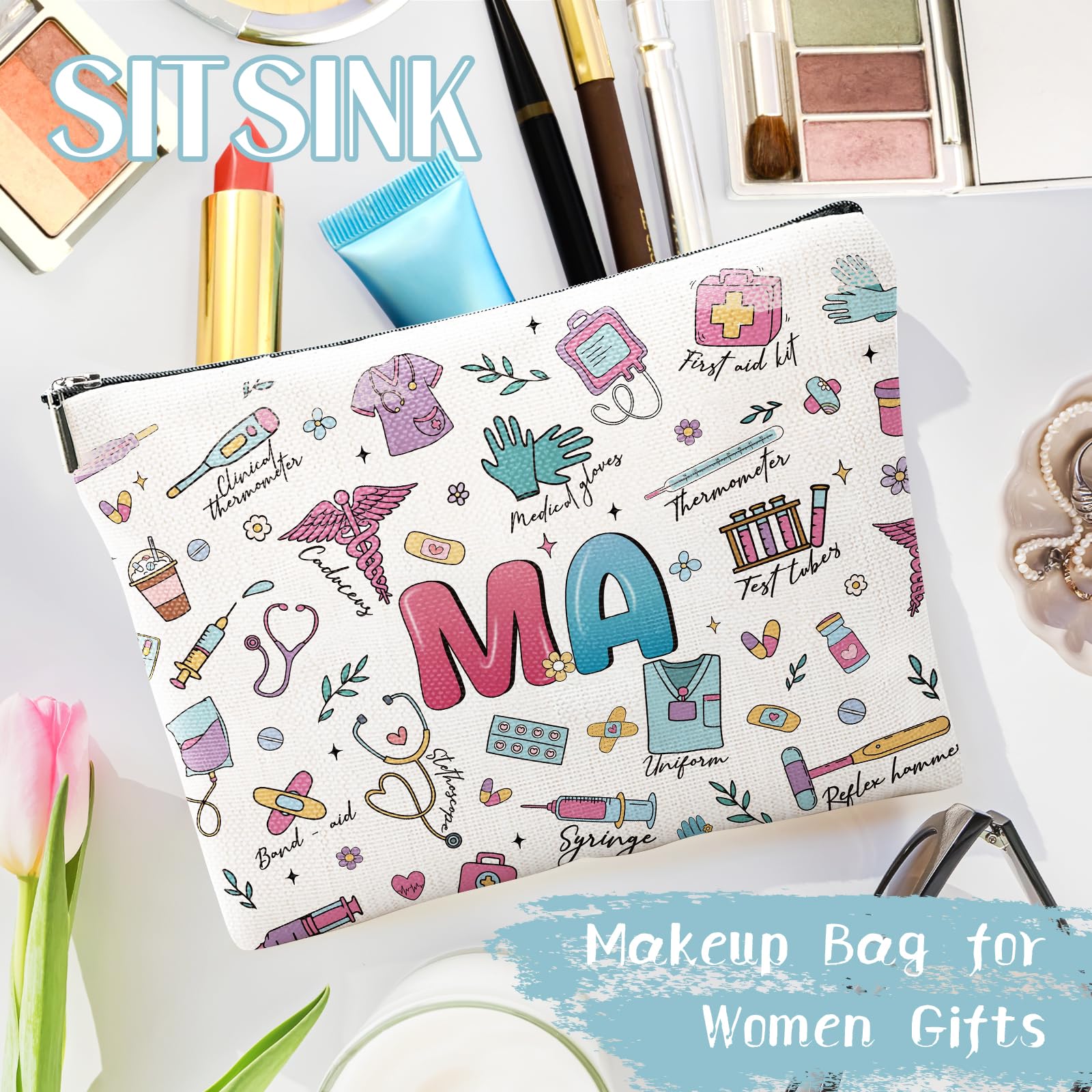 Sitsink Medical Assistant Gifts Essential Bag - Gifts for Women MA Appreciation Medical Assistant Week Christmas Birthday Graduation Retirement Friends Sister Mother