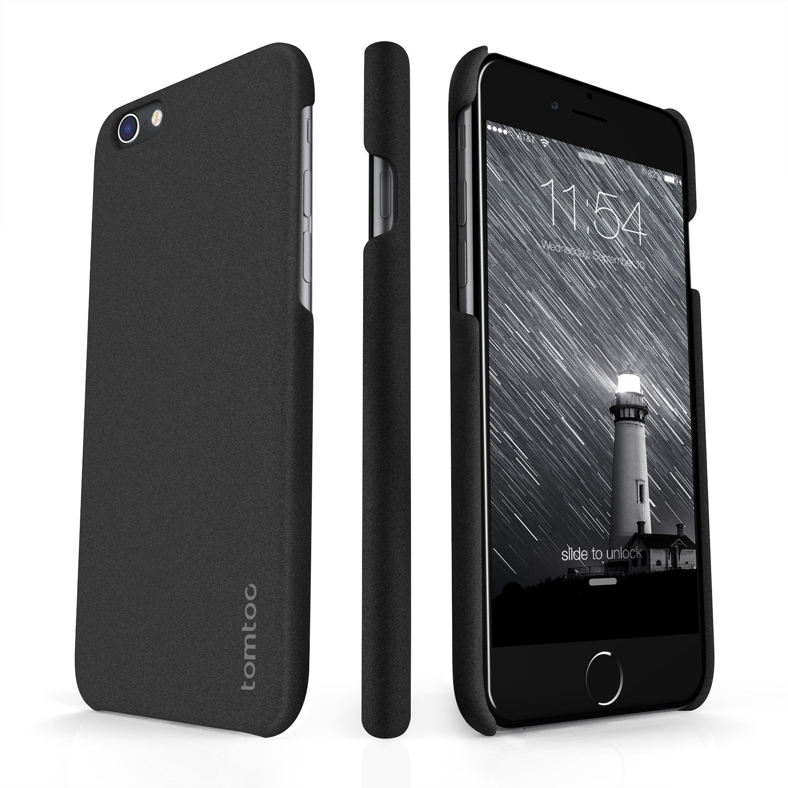 Tomtoc - Custodia rigida per iPhone 6S, iPhone 6S, 6, in arenaria, ultra sottile, colore: nero
