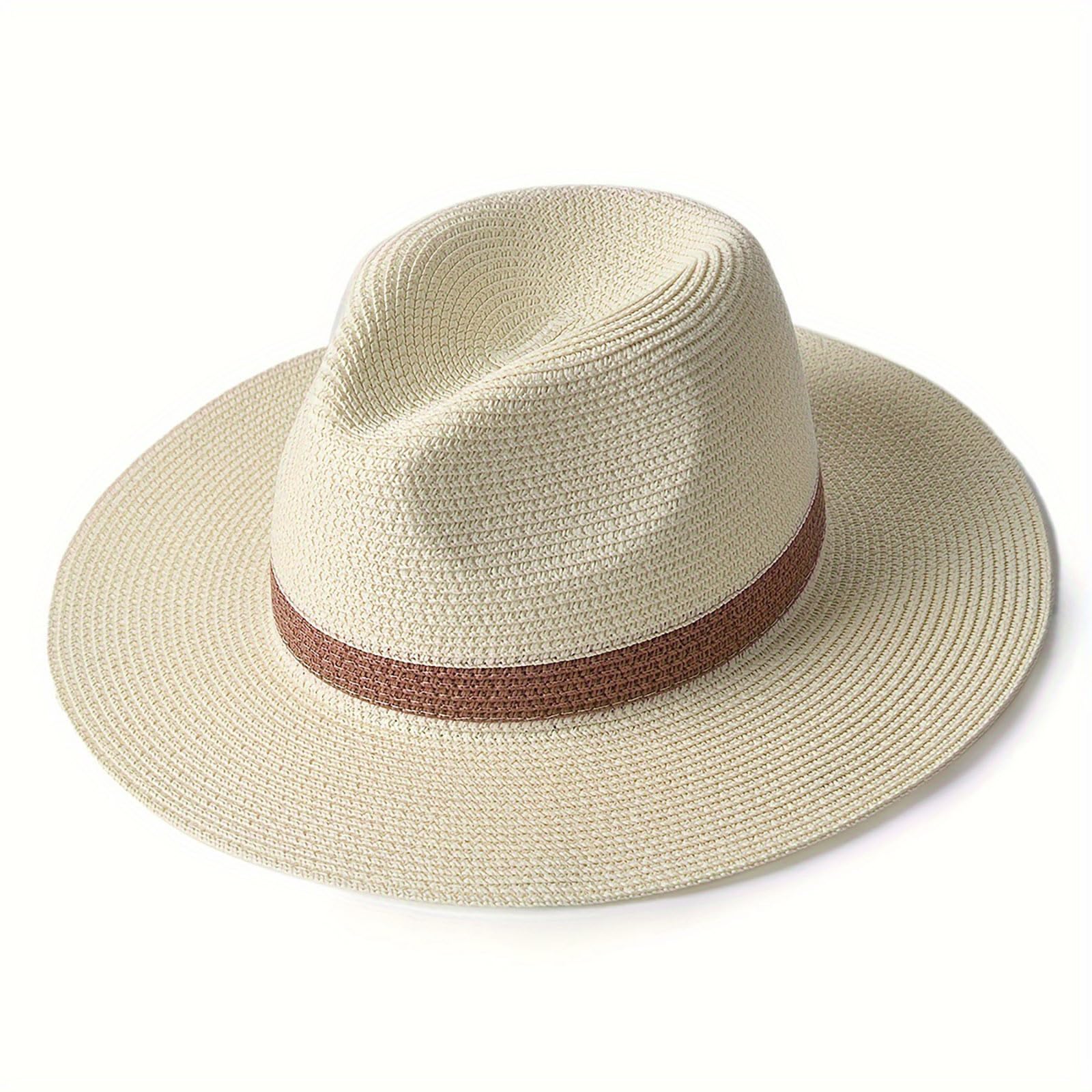 Générique Chapeau Panama Classique à Larges Bords, Style canotier, idéal pour la Plage et Les Voyages en Plein air.