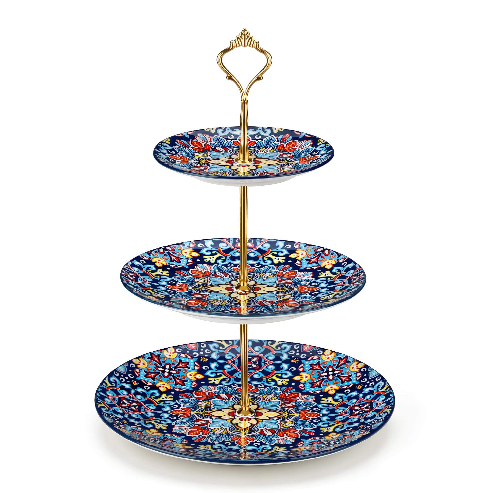 vancasso SIMI 3-Tier Cupcake Stand, Porcelain Cake Stand for Afternoon Tea