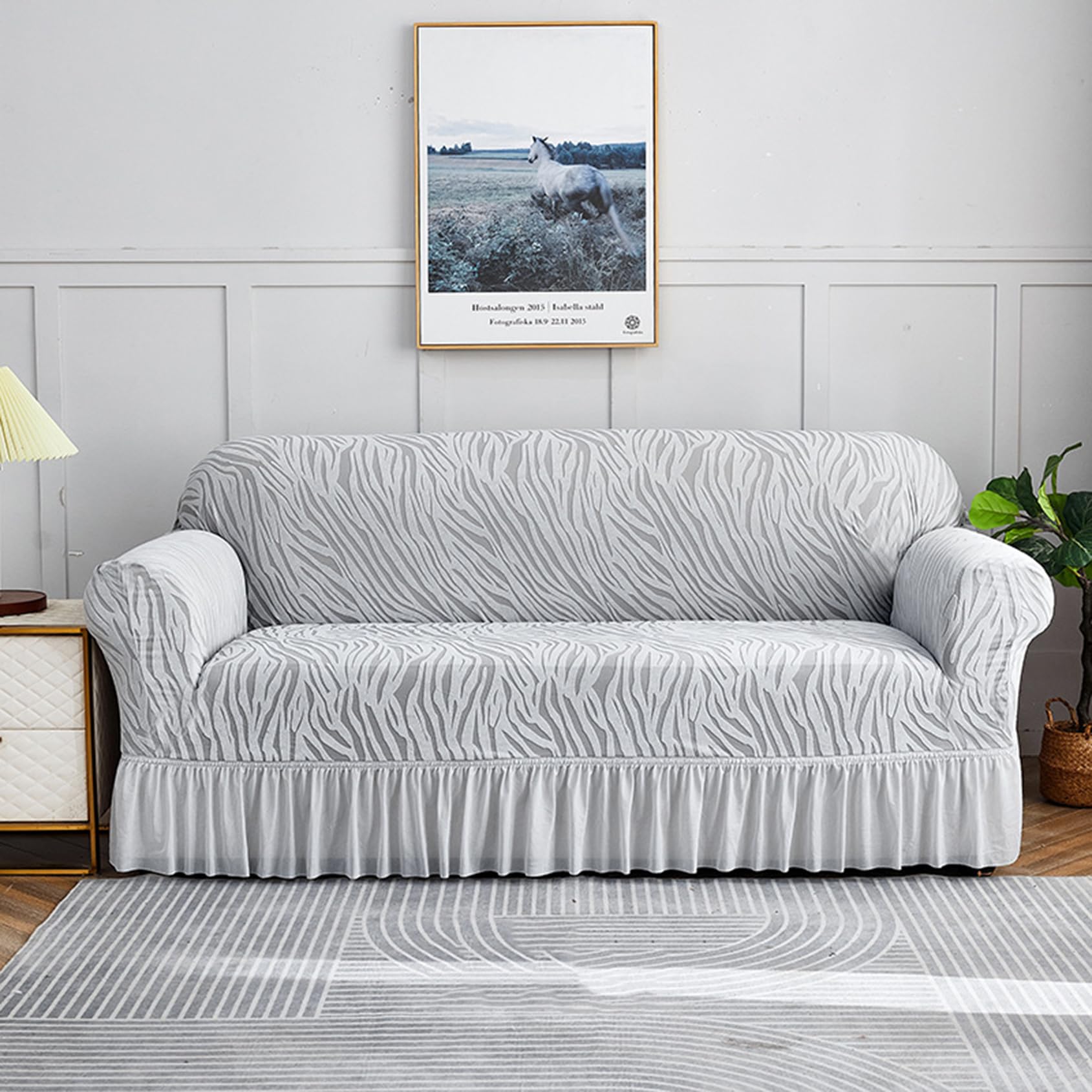 Pers H 1/2/3/4 Seater Sofa Cover, Thick Stretc Sofa Slipcover All-Inclusive Dustproof Sofa Covers Living Room Chair Covers Washable Furniture Protector Cover(Size:3 Seater(190-230Cm),Color:h)