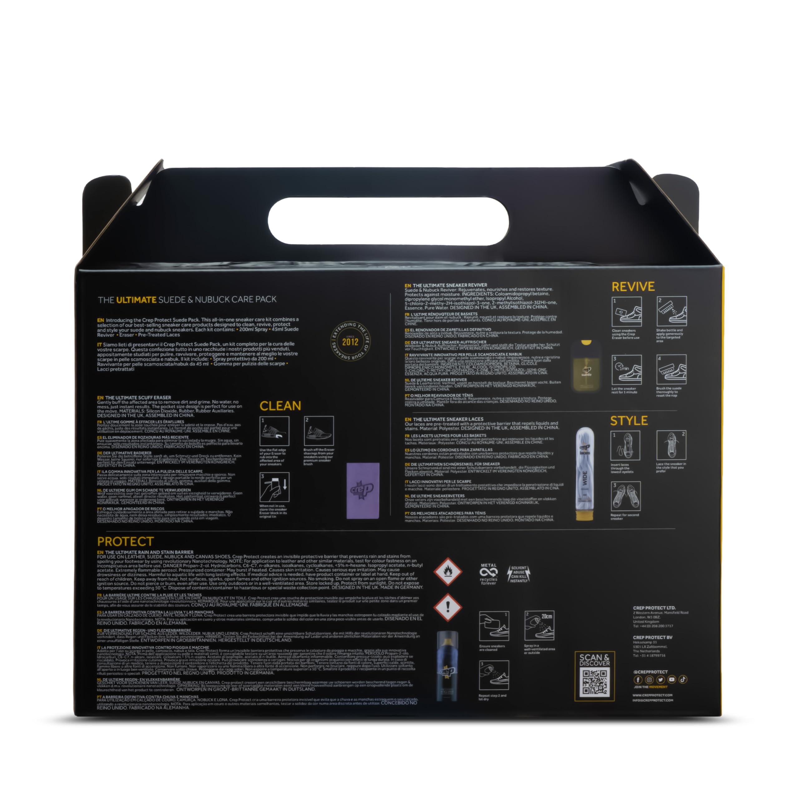 Crep Protect Schuhpflege-Geschenkset – Reiniger & Imprägnierspray für Wildleder & Nubuk, Schmutzradierer, Sneaker-Auffrischer mit KOSTENLOSEN Schnürsenkeln