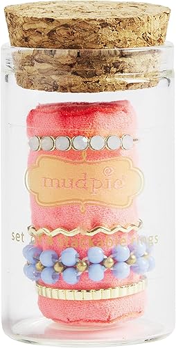 Mud Pie Juego de anillos delicados para mujer, rosa, talla única, Rosado