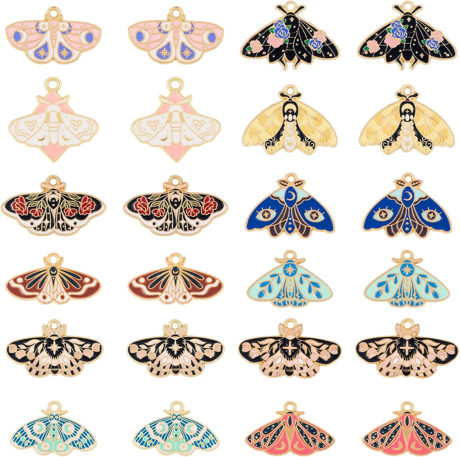Cheriswelry Butterfly Earring Charms Alloy Enamel Animal Dangle Pendants Cute Butterfly Necklace Keychain Charms for DIY Craft Cellphone Case Jewelry Making